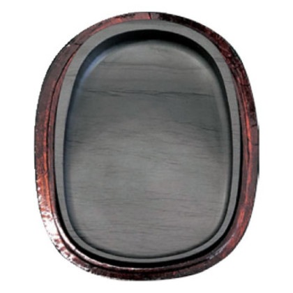 歙州硯 楕円 五吋・HJ15