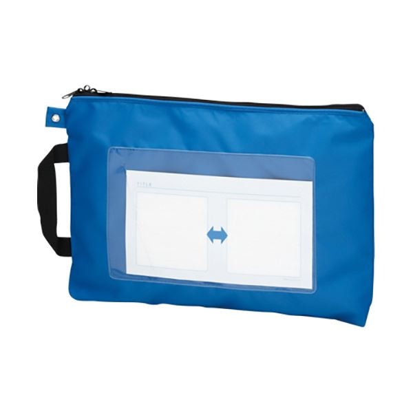 （まとめ）クラウン メールバッグ A4短辺取手付ブルー CR-ME04-BL 1個(×5セット)