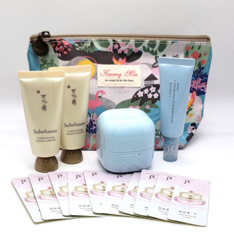 ラネズ ウォーターバンクブルーヒアルロニッククリーム50ml/脂性皮膚から混合皮膚/Oil to Combi+雪花秀玉容 パック70ml/Peel Off/フィルオフマスク/角質+旅行用パウチ+サンプ