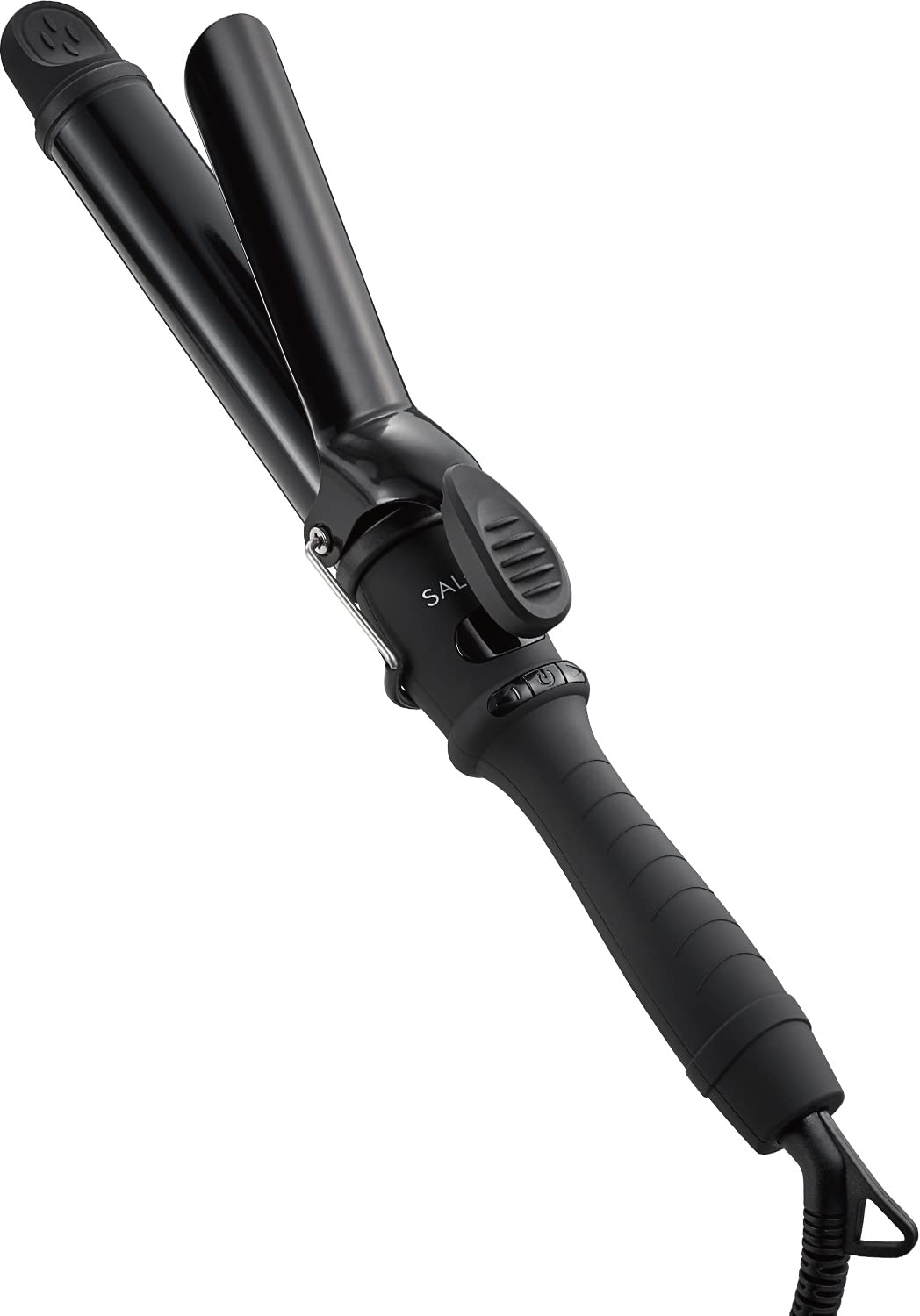 SALONIA サロニア セラミック カール ヘアアイロン コテ 32mm 海外対応 耐熱ポーチ付 SL-008AB ブラック