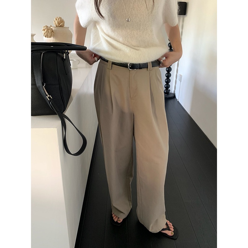 秋物テンセルストレートカジュアルパンツ着痩せパンツ（ベルト付き）a3569 5,306円