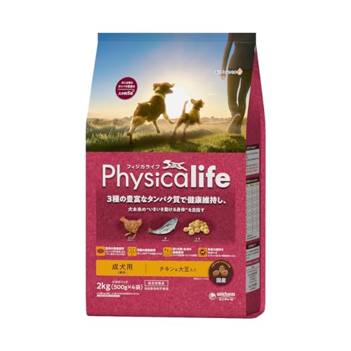 フィジカライフ (Physicalife) 成犬用 チキン＆大豆入り 2kg ユニチャーム ユニチャーム 総合栄養食