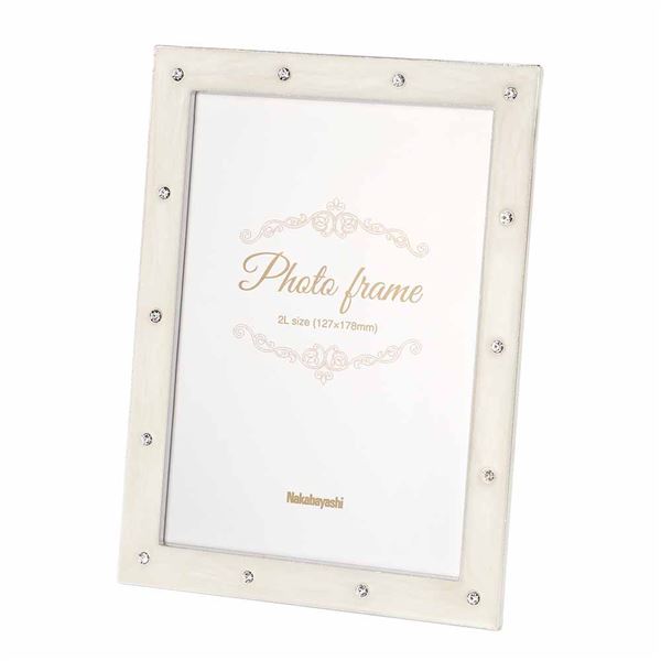 （まとめ） 合金フォトフレーム シンプル F-TA-108-2L-W ホワイト (×2セット)