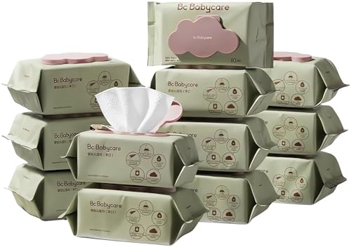 「bc babycare」 おしりふき 80枚入り 12パック お尻拭き 赤ちゃん 厚手 破れにくい ウェットワイプ 手口ふき 蓋付 無添加 ウ