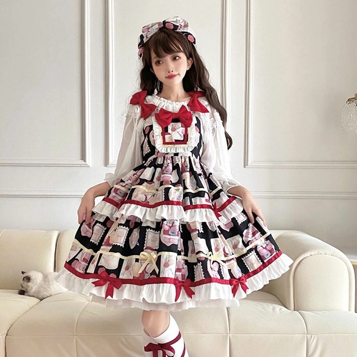 2025新作入荷 ロリータワンピース メイド服 ロリータ コスプレ衣装 ジャンパースカート 膝丈 ワンピース単品2点セット選択可 コスチューム 仮装 変装 姫系 ゴスロリ メイド アニメ 可愛い ハロ