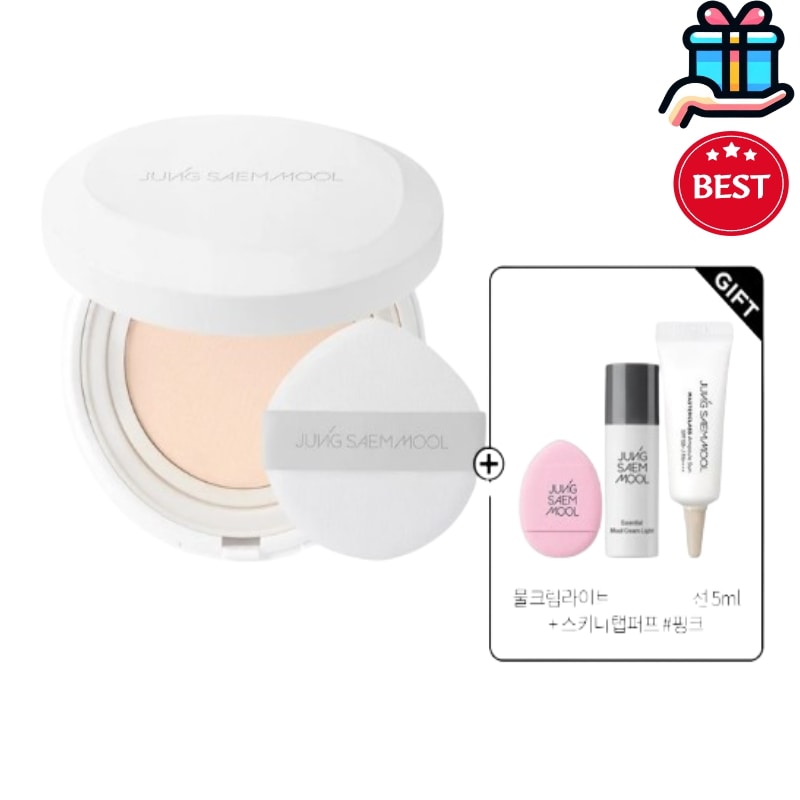 [TWS PICK メガポ 企画セット] プロラスティング 結フィット メッシュ クッション(本品) + 水クリームライト8ml + アンプル線5ml + スキニータップパフ ピンク 崩れない 韓国コ