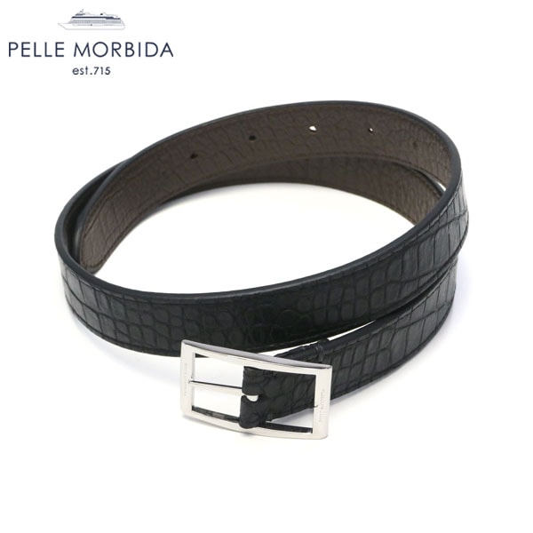 ベルト メンズ 本革 カジュアル ブランド ゴルフ ビジネス 上品 大きいサイズ サイズ おしゃれ 太い 革 黒 日本製 牛革 型押 クロコダイル Barca BAB002