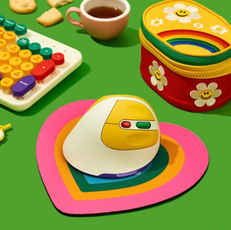 [ウィグウィグルXアプリコ]ワイヤレス無騒音人間工学のバーティカルマウス - Ivory