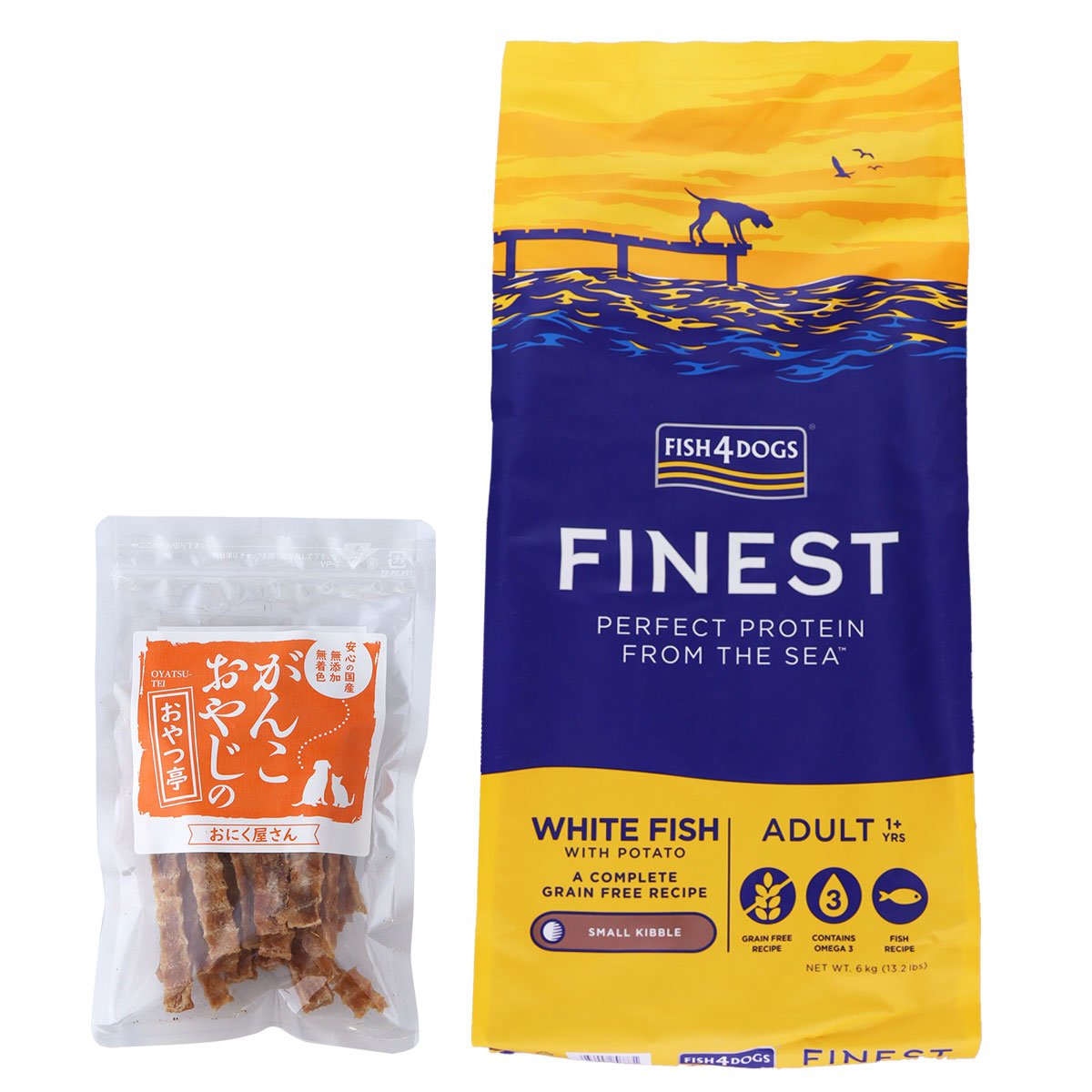 ファイネスト オーシャンホワイトフィッシュ 小粒 6kg【国産たじま鶏ジャーキー40g付き】