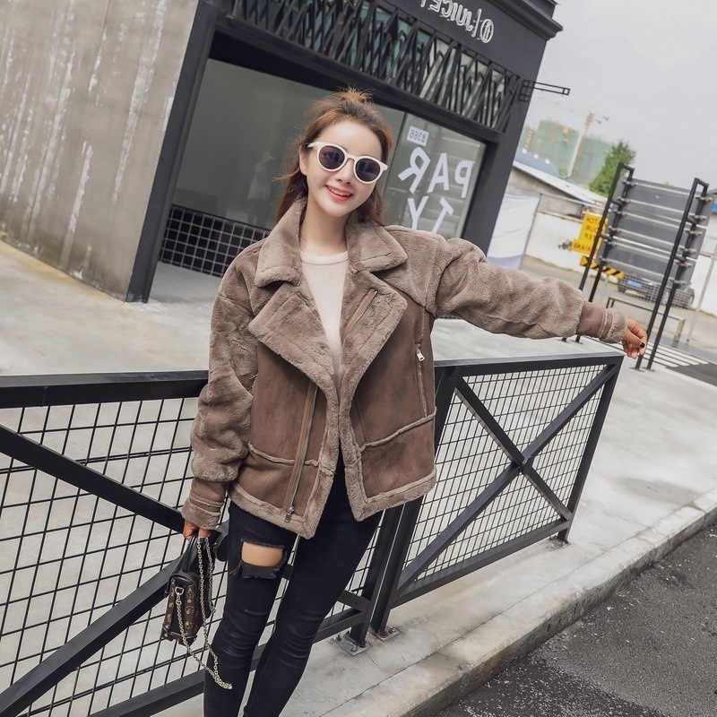 5167.ムスタンコート（ブラウン）2019 春夏 sale アウター ジャケット 美ライン おしゃれ きれいめ カジュアル ビッグシルエット フェイクファー ミディアム オフィス ビジネス パーティ