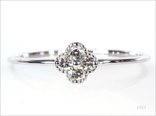 厳選 天然 ダイヤモンド リング 指輪 高クラリティ 0.10ct K18WG 18金製品 74