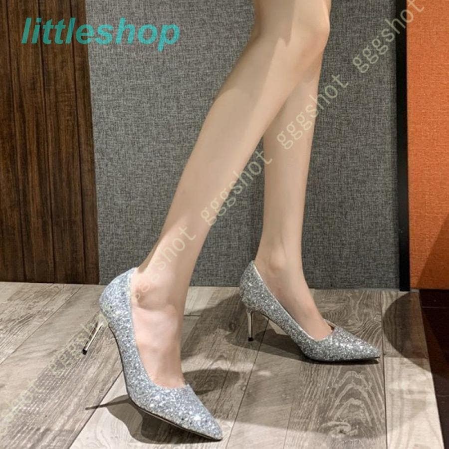 【急速出荷!】ヒールパンプス ハイヒール パンプス 美脚 インテッド ヒール シューズ ピンヒール 身長6cm パーティー ドレス 結婚式 二次会 ポインテッドトゥ キラキラ 通勤 orange