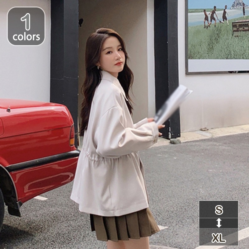 1000円OFFクーポン トレンチコート レディース 秋 薄手 トレンチコート ショート丈 大人感トレンチコート カジュアル 羽織り 長袖 ライトアウター 無地 通勤/通学 入学式/卒業式 定番ジャケ