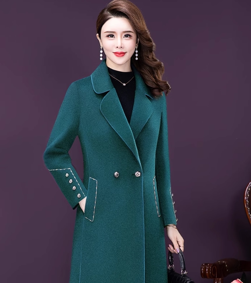 アウター デート モテアイテム ウールコート ステッチ ロング丈 コットン 大人可愛い きれいめ 上品 おしゃれ かっこいい 大人可愛い ラブリー キュート ガーリー クール モード系 セクシー 8,299円