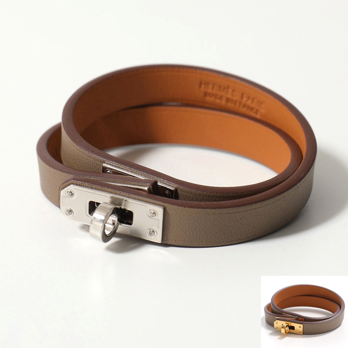 HERMES エルメス ブレスレット MINI KELLY DOUBLE TOUR ミニケリードゥブルトゥール 081182CC 081182CK スイフト ダブルラップ ロゴ刻印