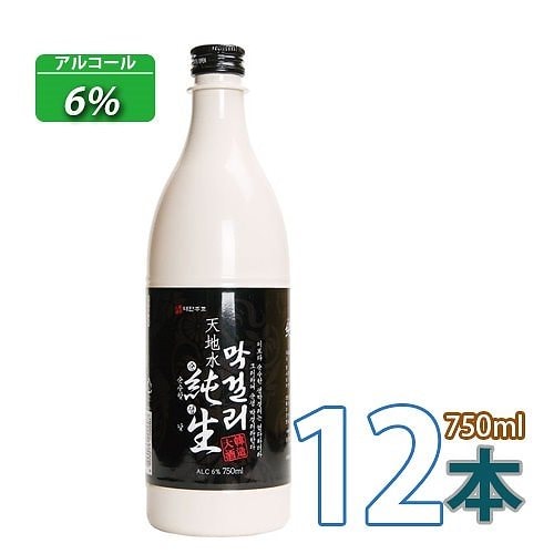 大韓酒造純生マッコリ 750ml x12本クール便 天地水で作られた純生マッコリフレッシュで清涼感あふれる生マッコリbr天地水純生マッコリ