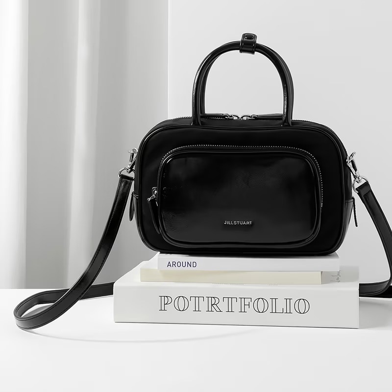 【CITY ESSENTIAL】ブラック ナイロン ポケット ポイント スクエア トートバッグ S / JABA5F932BK /トート／ショルダー ユニセックスバッグ