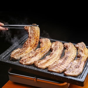 HANAMPIG 韓国製 フランチャイズ サムギョプサル プレート 豚肉 焼き 鋳物板 油をはねないグリル