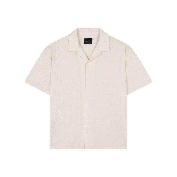 【婦人用】コットンオープンカラー半袖シャツ（B252SH040P）[P003696770]