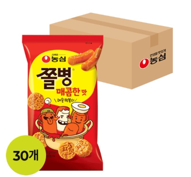 チョルビョンスナック 甘辛味 82g 30袋セット　人気商品　おいしい　韓国スナック　ラーメンスナック　トッポギ味 ピリ辛 業務用 ケース買い
