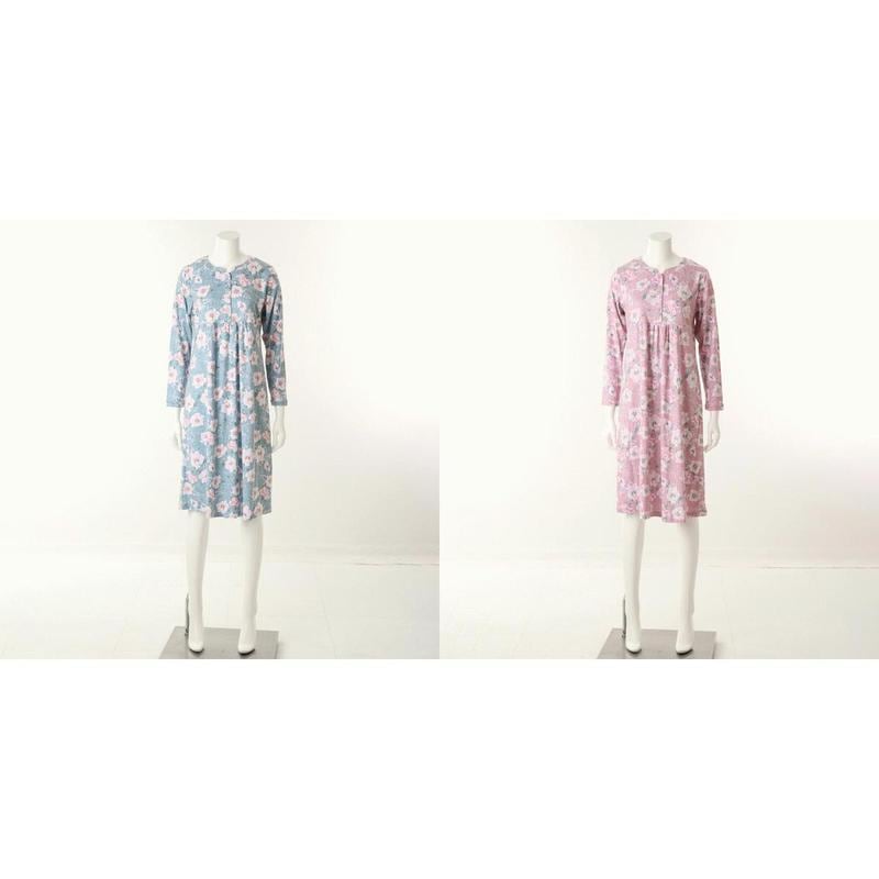 2枚入り 花柄プリント 女性 ワンピース ホームウェア 2点セット VEV3981LSG