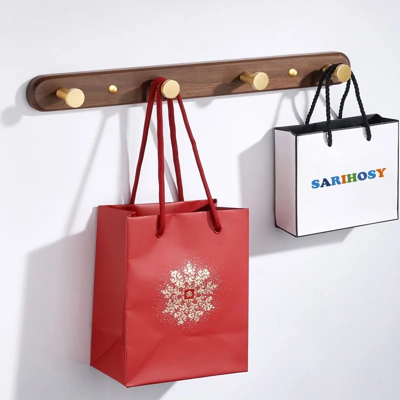 納期3週間程：Sarihosy-廊下木製の壁ハンガーバスルームアクセサリー壁の服帽子キーバッグタオル用収納ラックタオルハンガー