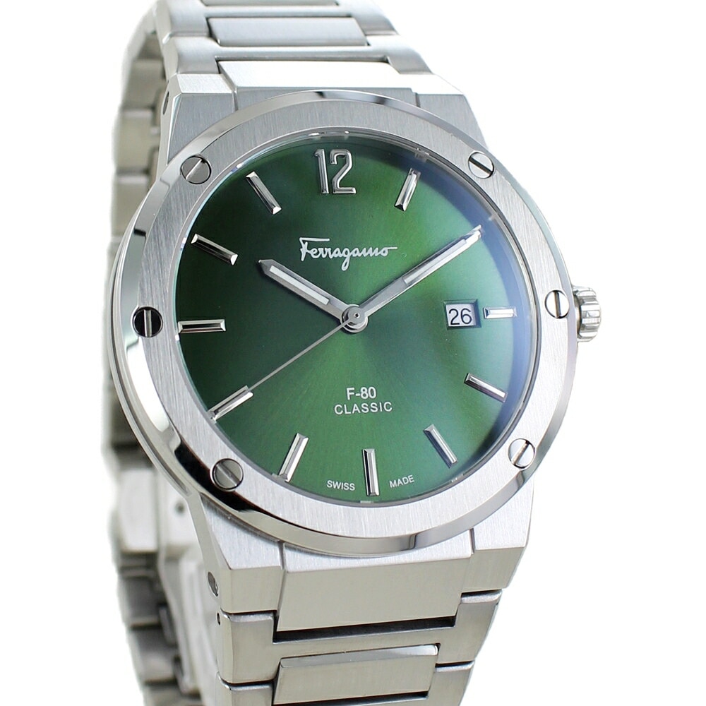 サルバトーレフェラガモ 腕時計 手表 メンズ おしゃれ グリーン ステンレス 時計 ギフト 男性 40代 50代 誕生日プレゼント 結婚記念日 夫 プレゼント 彼氏 父親 旦那 退職 贈り物 ポイント