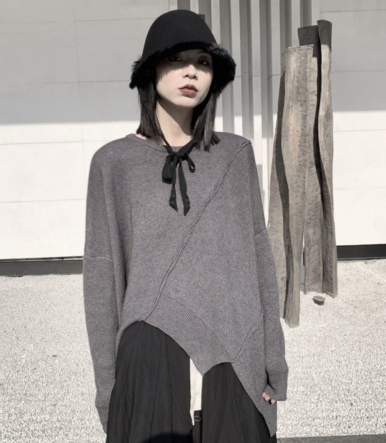 トップス デート モテアイテム ニットソー ざっくりニット 長袖 ウール 可愛い きれいめ 上品 おしゃれ かっこいい 可愛い ラブリー キュート ガーリー クール モード系 セクシー