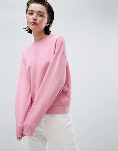 ウィークデイ レディース パーカー・スウェット アウター Weekday cropped sweatshirt in pink ウィークデイ レディース パーカー・スウェット アウター Weekday cropped sweatshirt in pink