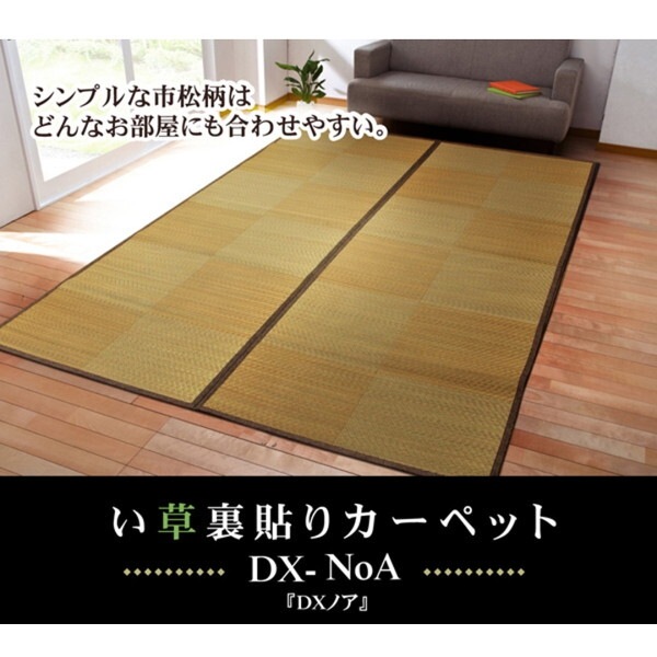 1030390060202 い草花ござカーペット DXノア 裏貼CP ブラウン 江戸間2畳(約174×174cm) (裏:不織布) メーカー直送