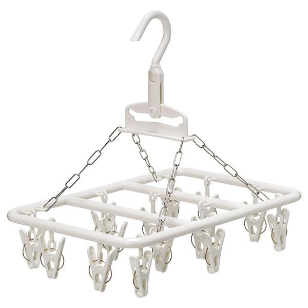 （まとめ）オーエ ルームハンガー ホワイト M 14ピンチ （洗濯ハンガー） [20個セット]