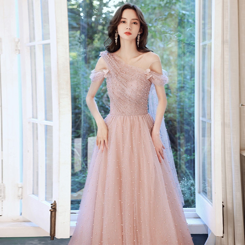 数量限定品ウェディングドレス Aラインドレス カラードレス 演奏会 コンサート 安い 結婚式 ウエディングドレス 二次会ドレス 花嫁 発表会 ピンク オフショルダー カクテルドレス おしゃれ パーティ