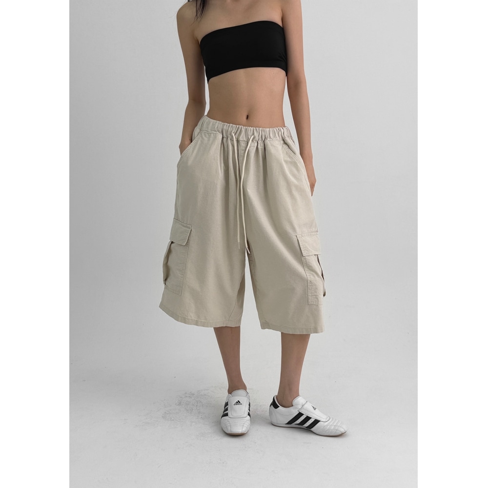 ブラックアップ (ユニセックス) ゾンバイバンディングカーゴバミューダパンツ