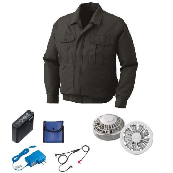 KU90540 空調服 ポリエステル製 FAN2200G/LISUPER1セット チャコール 4L