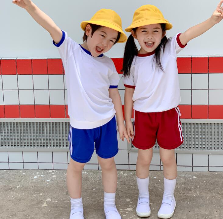 体操服 キッズ ベビー コットン セットアップ 女の子 男の子 韓国 子供服 スクール 上下セット 半袖 Tシャツ ショートパンツ ハーフパンツ クルーネック 幼稚園 小学校 通園 ジュニア