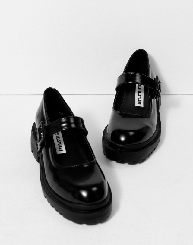 【JILLSTUART】 BLACK PLATFORM LOAFERS☆韓国で大人気☆ JILLSTUART] 韓国人気ブランド Black Strap Platform Loafers