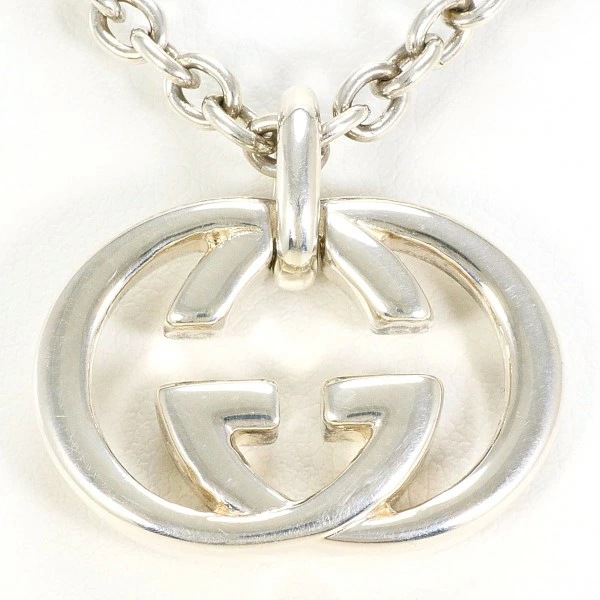 グッチ インターロッキングG シルバー ネックレス 箱 約50cm ジュエリー 中古