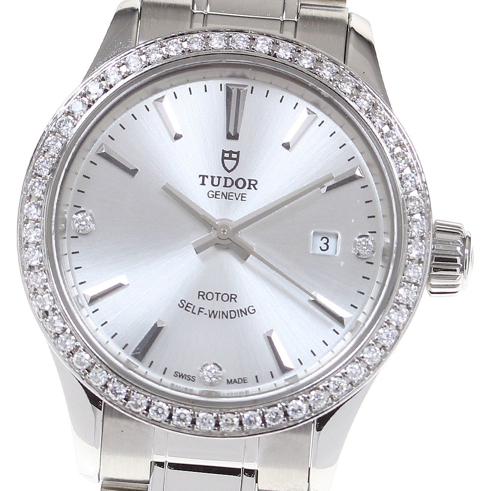 チュードル TUDOR 12110 スタイル デイト ダイヤベゼル 3P 自動巻き レディース 良品 _845980【中古】