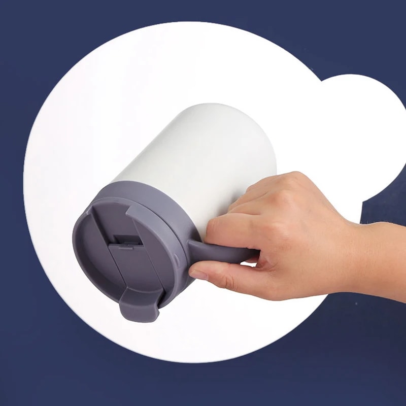 ステンレス製の二重壁サーマルコーヒーマグ,ハンドル付き紅茶またはオフィス旅行用,魔法瓶と蓋,500ml - 15