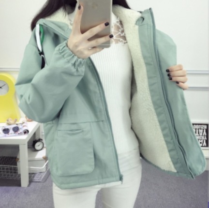 裏ボアジャケット アウター コート カジュアル ブラック 黒 ピンク グリーン 緑 ショート丈