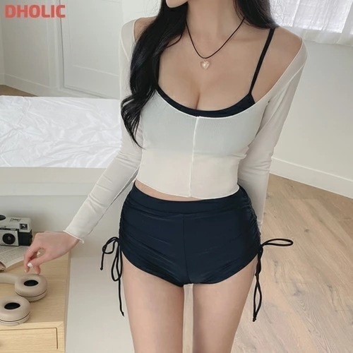 シースルーカバーアップ付シンプルビキニSET