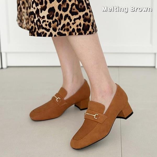 レディースシューズ牛革ローファー4.5cm MT53