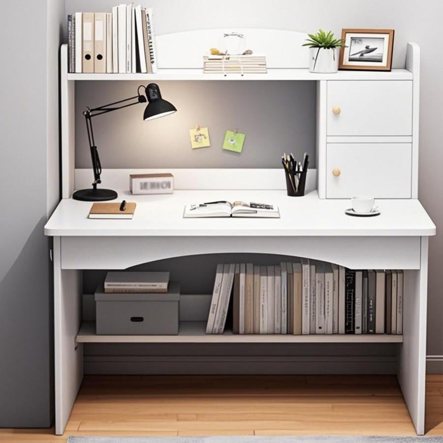 勉強机 学習机 机 厚板 丸い角 大容量ストレージ プライベートストレージ 子供 学 小学生 白 落下防止 強化設計 耐摩耗性 揺れにくい 強力な耐荷重性