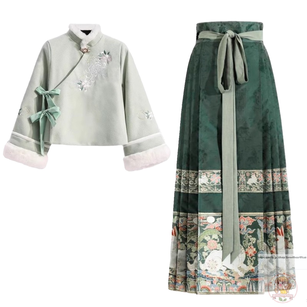 秋冬宋製改良漢服日常綿挟み保温漢元素上着国風馬面スカートセット 7,052円