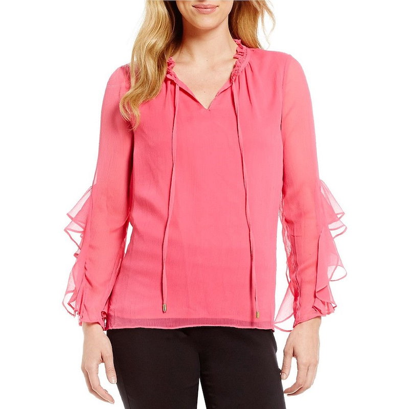 ギブソンアンドラティマー レディース トップス ブラウス・シャツ【Gibson & Latimer Long Sleeve Tie Front Top】Pink ギブソンアンドラティマー レディース トップス ブラウス・シャツ【Gibson & Latimer Long Sleeve Tie Front Top】Pink