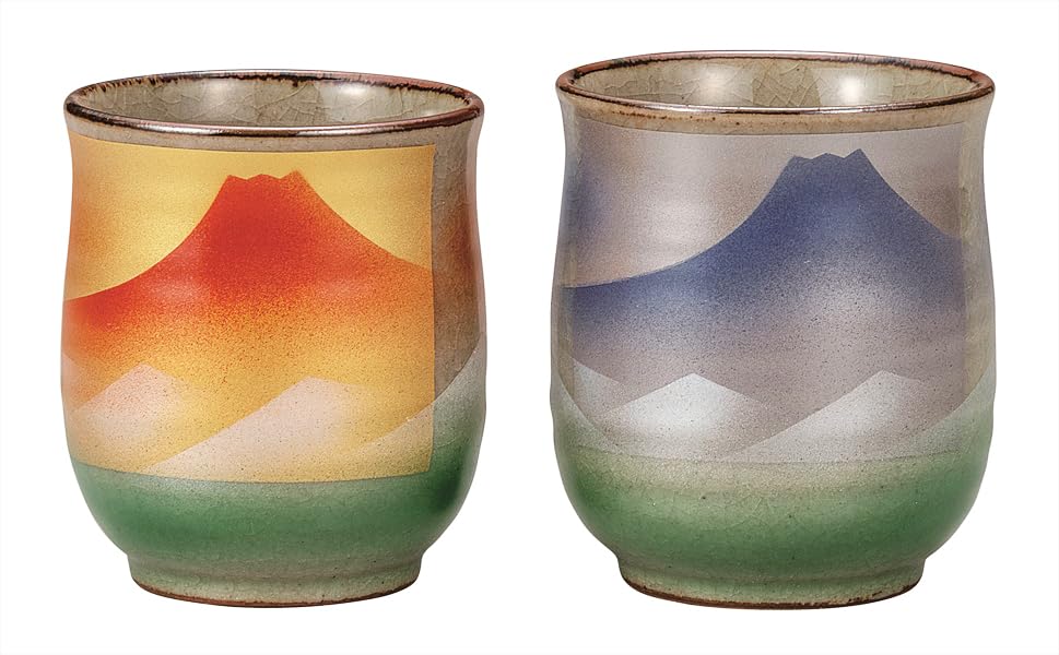 ナカマル『九谷焼』組湯呑富士連山 K9-764