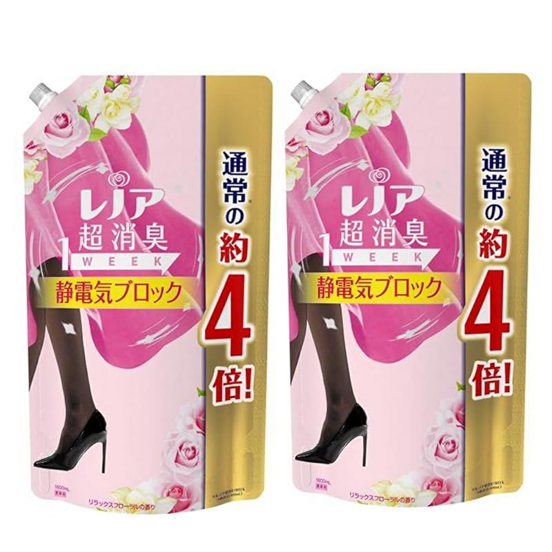 【即納】【2個セット】レノア 超消臭1WEEK 柔軟剤 静電気ブロック リラックスフローラルの香り 1600ml