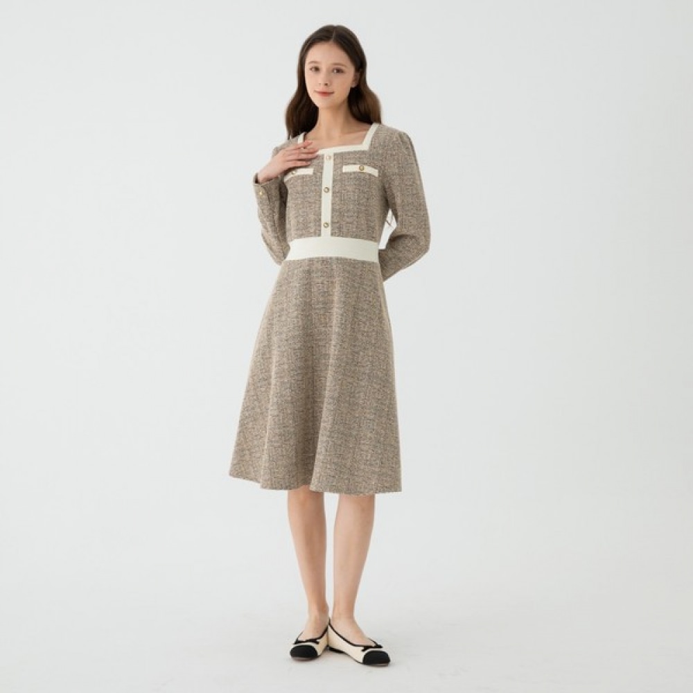 [フォレスト] ツイードフィット＆フレアワンピース（SA2OPF1）