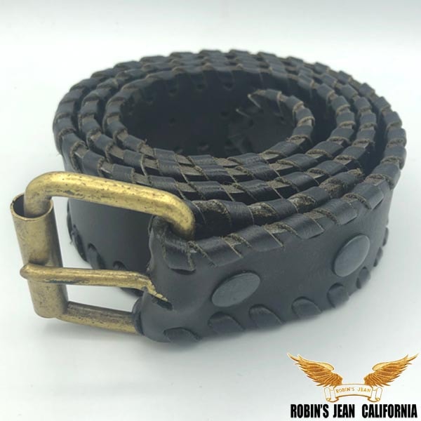 ロビンズジーン ベルト ROBINS JEAN メンズ レディース エッジ ヴィンテージ レザーベルト ブラック ゴールド バックル ロビンジーンズ safari サファリ LEON