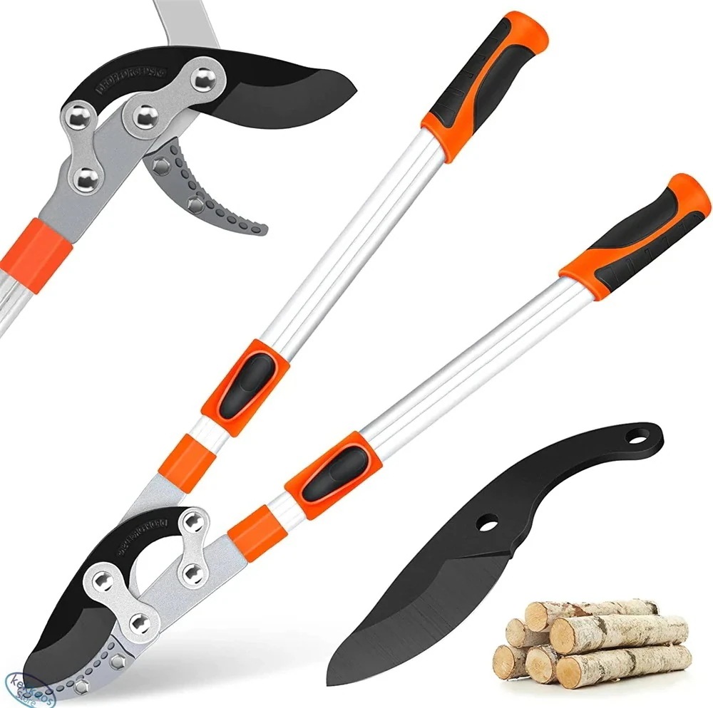 枝切りばさみ 太枝切鋏 替刃式伸縮 剪定ばさみ 超強力型 高枝切りバサミ 5炭素刃物工具鋼 キレイな切断面 最大切断径55mm 伸縮長さ69-103cｍ